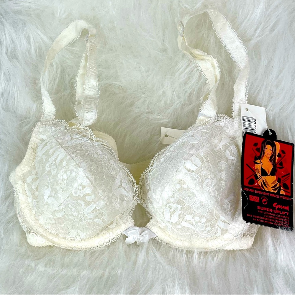 Vintage Gossard 32B Super Uplift Cleavage Bra White NWT